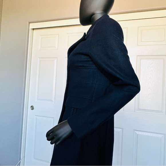 NWT T Tahari Wool Peacoat Classic Double Breast Military Coat,Navy/Gold XS, M - Picture 13 of 15